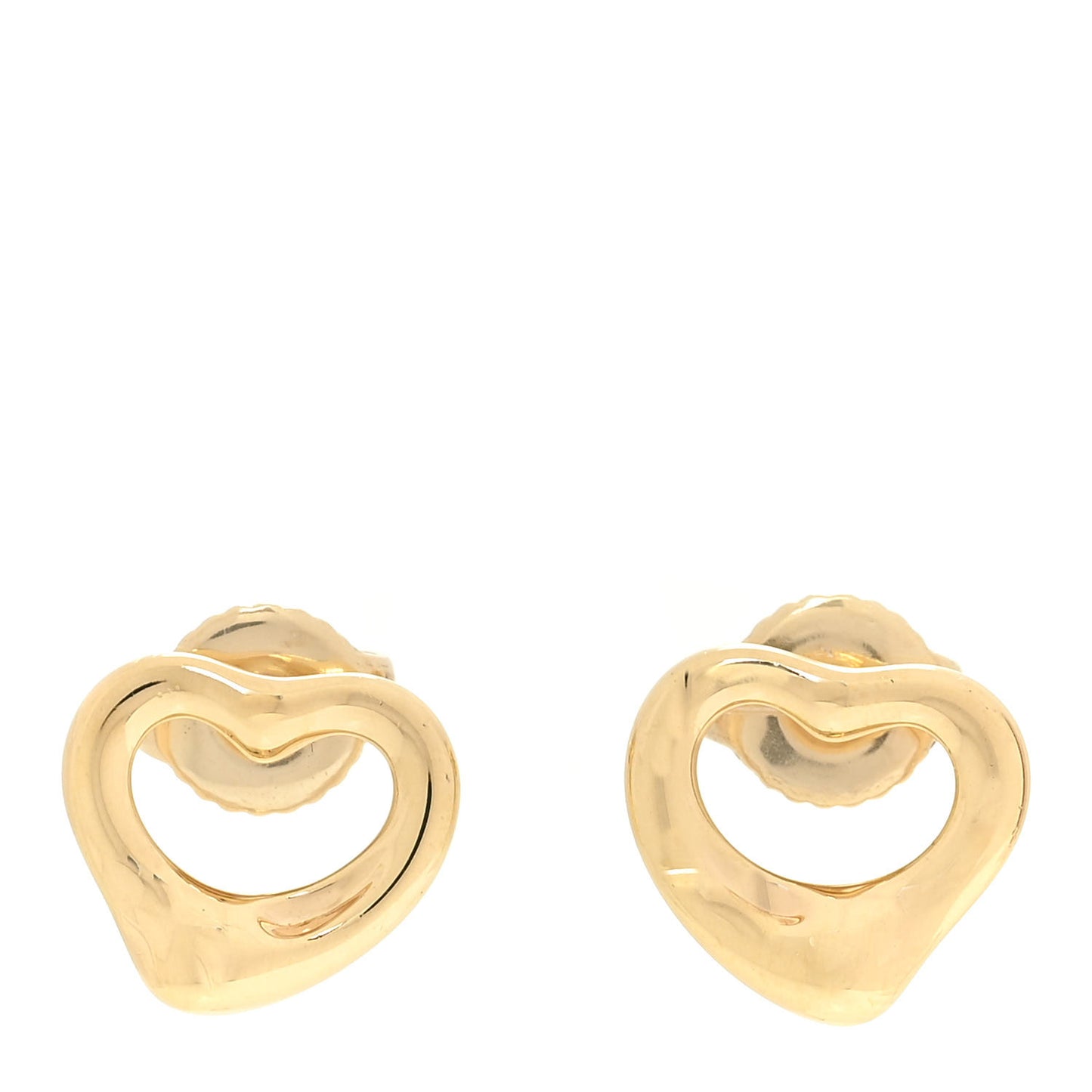 18K Yellow Gold 11mm Elsa Peretti Open Heart Earrings