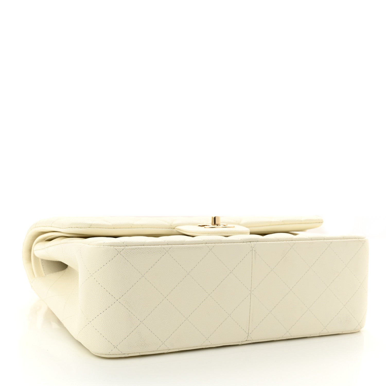 Chanel Caviar Quilted Jumbo Double Flap White 4 of 10