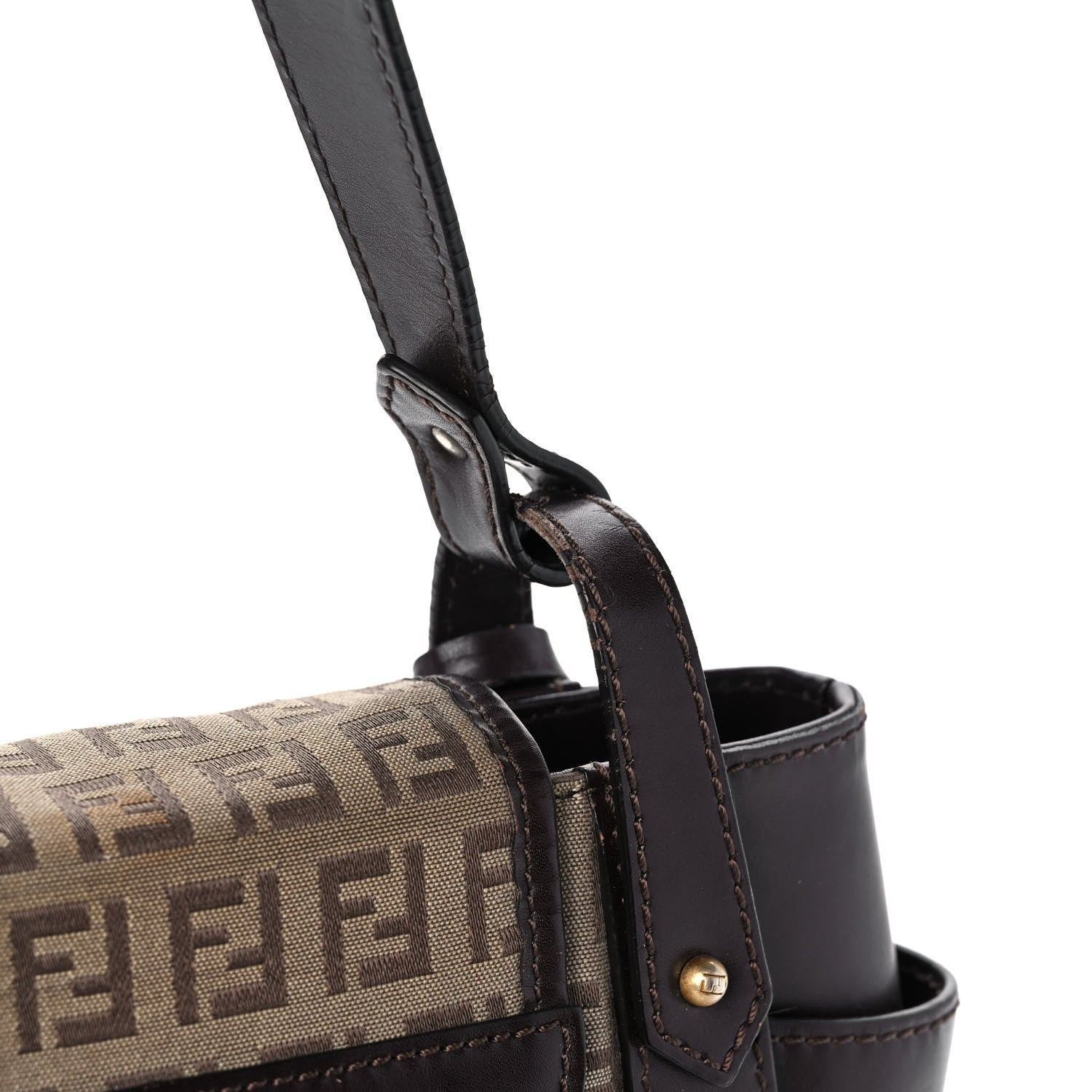 Fendi Zucchino Cuoio Ingrassato Medium Compilation Hobo Panna Salvia Moro 14 of 14