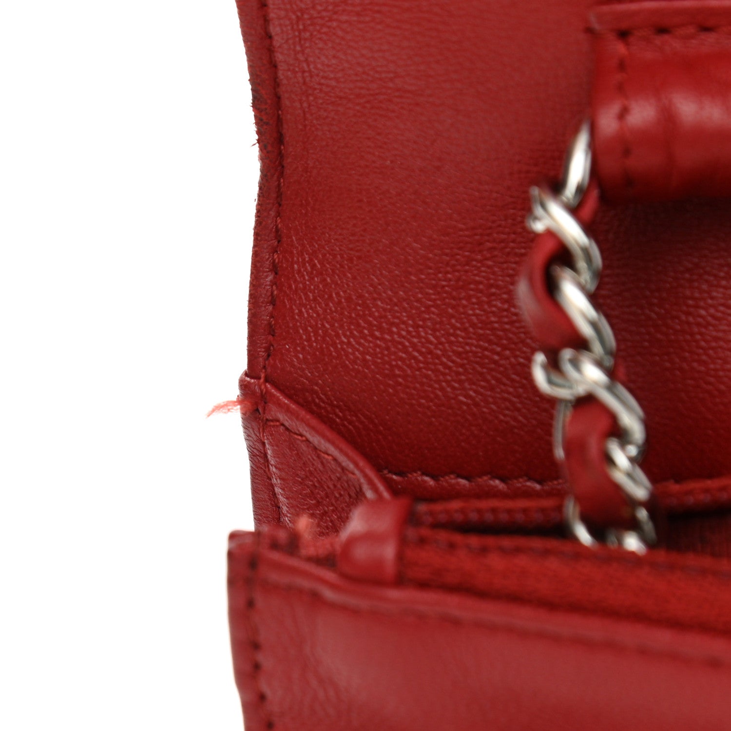 Chanel Lambskin Quilted Wallet On Chain WOC Red 12 of 17