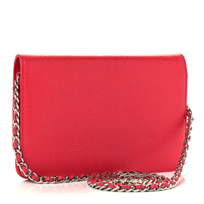 Chanel Caviar Timeless CC Wallet On Chain WOC Red 3 of 10