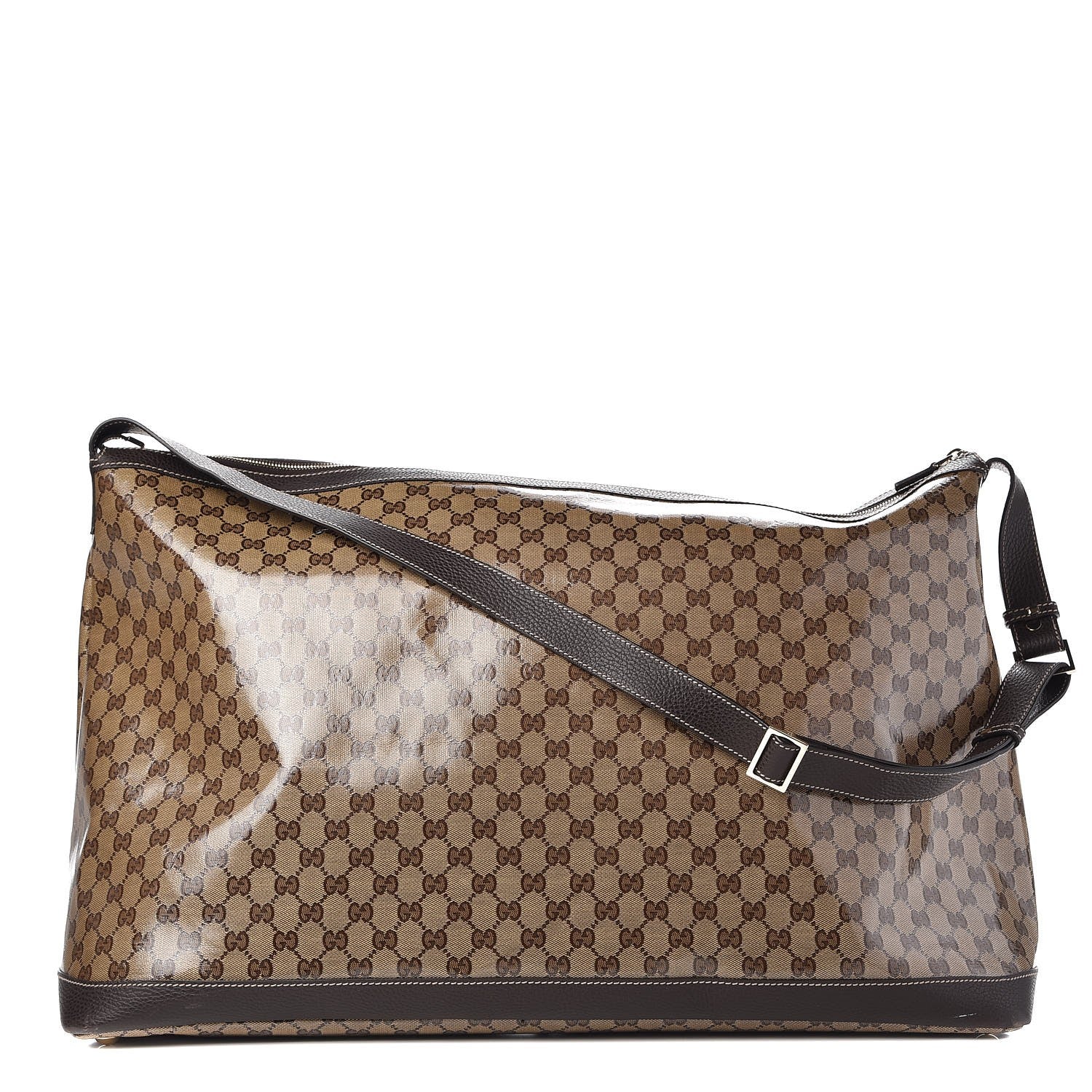 Gucci Crystal Monogram Large Travel Hobo Beige Brown 1 of 13