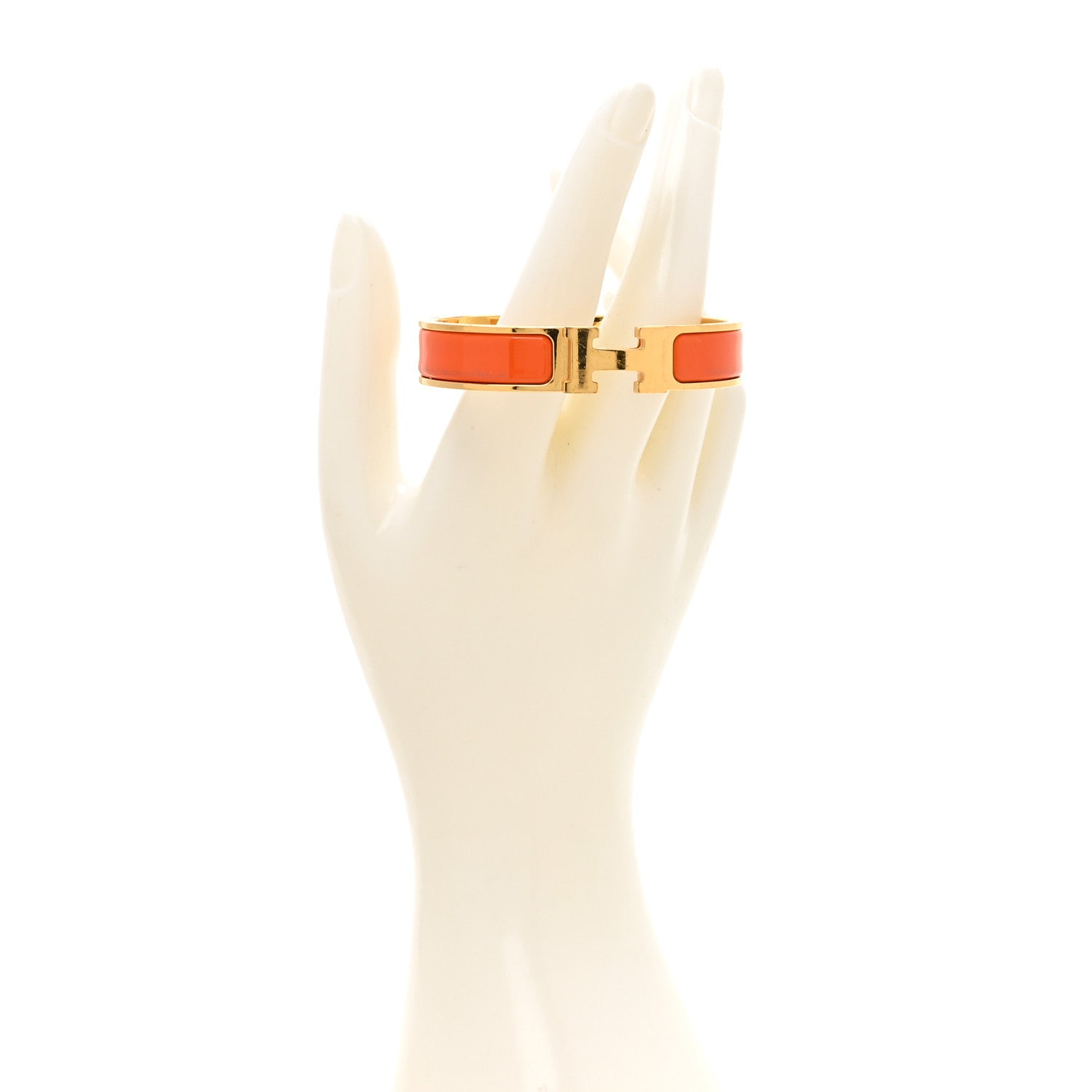 Hermes Enamel Narrow Clic Clac H Bracelet PM Orange 2 of 7