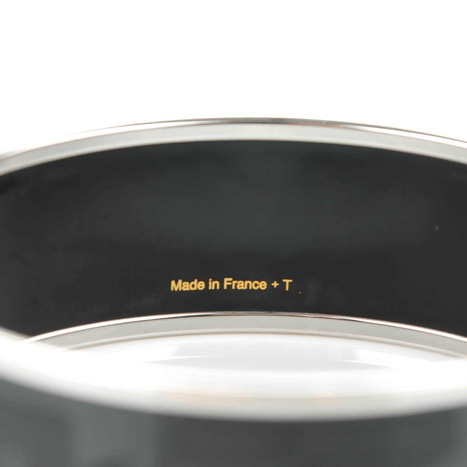 Hermes Enamel Wide Printed Sellier Bracelet 65 Black 4 of 5