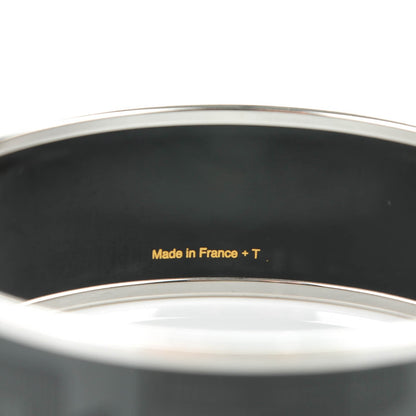 Hermes Enamel Wide Printed Sellier Bracelet 65 Black 4 of 5