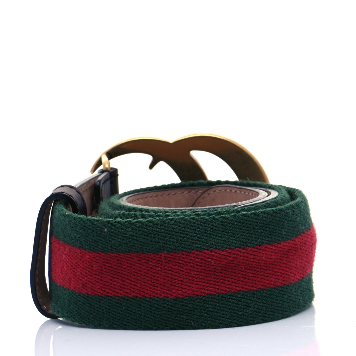 Nylon Calfskin Double G 40mm Web Belt 80 32 Green Red Black