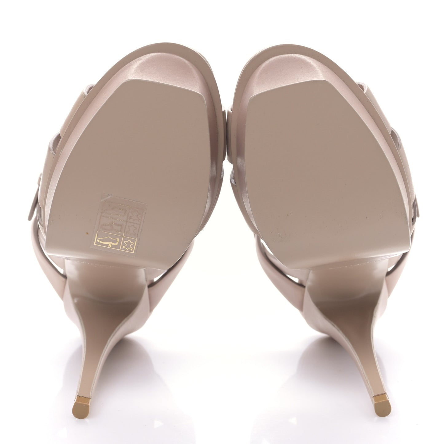 Calfskin Tribute 105 Platform Sandals 35.5 Nude