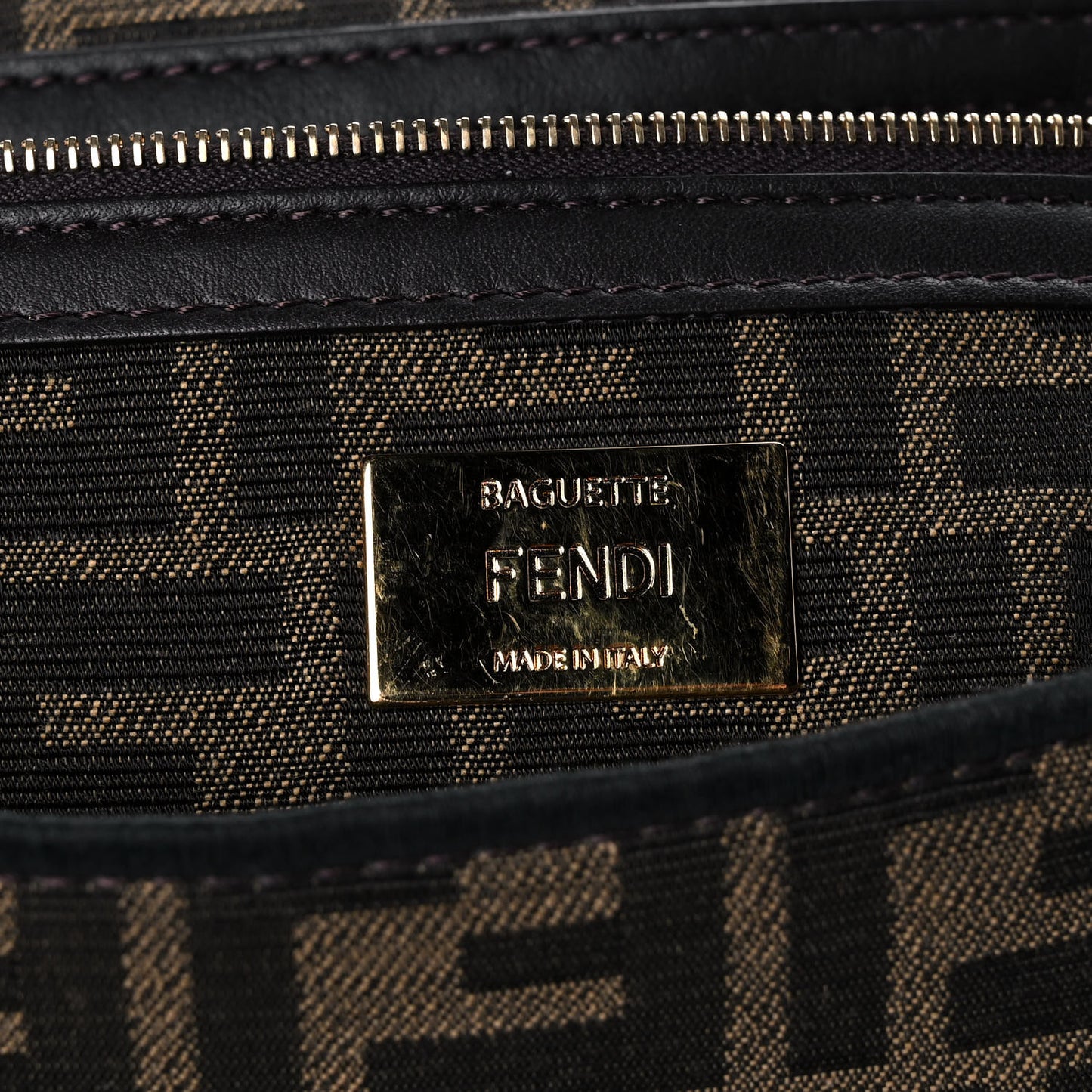 Fabric Jacquard FF 1974 Medium Baguette Tobacco Moro Black