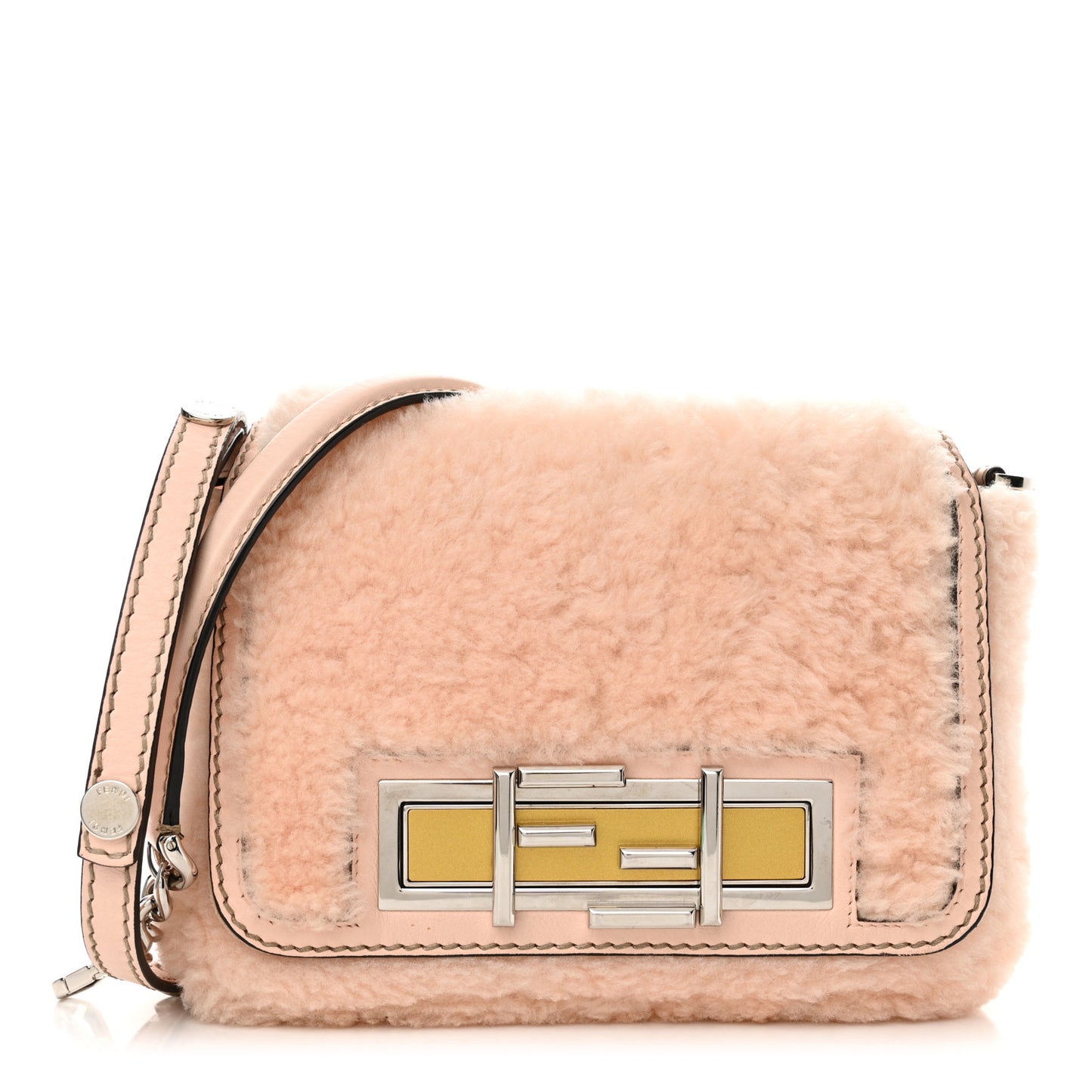 Shearling Vitello Dolce 3Baguette Shoulder Bag Pink