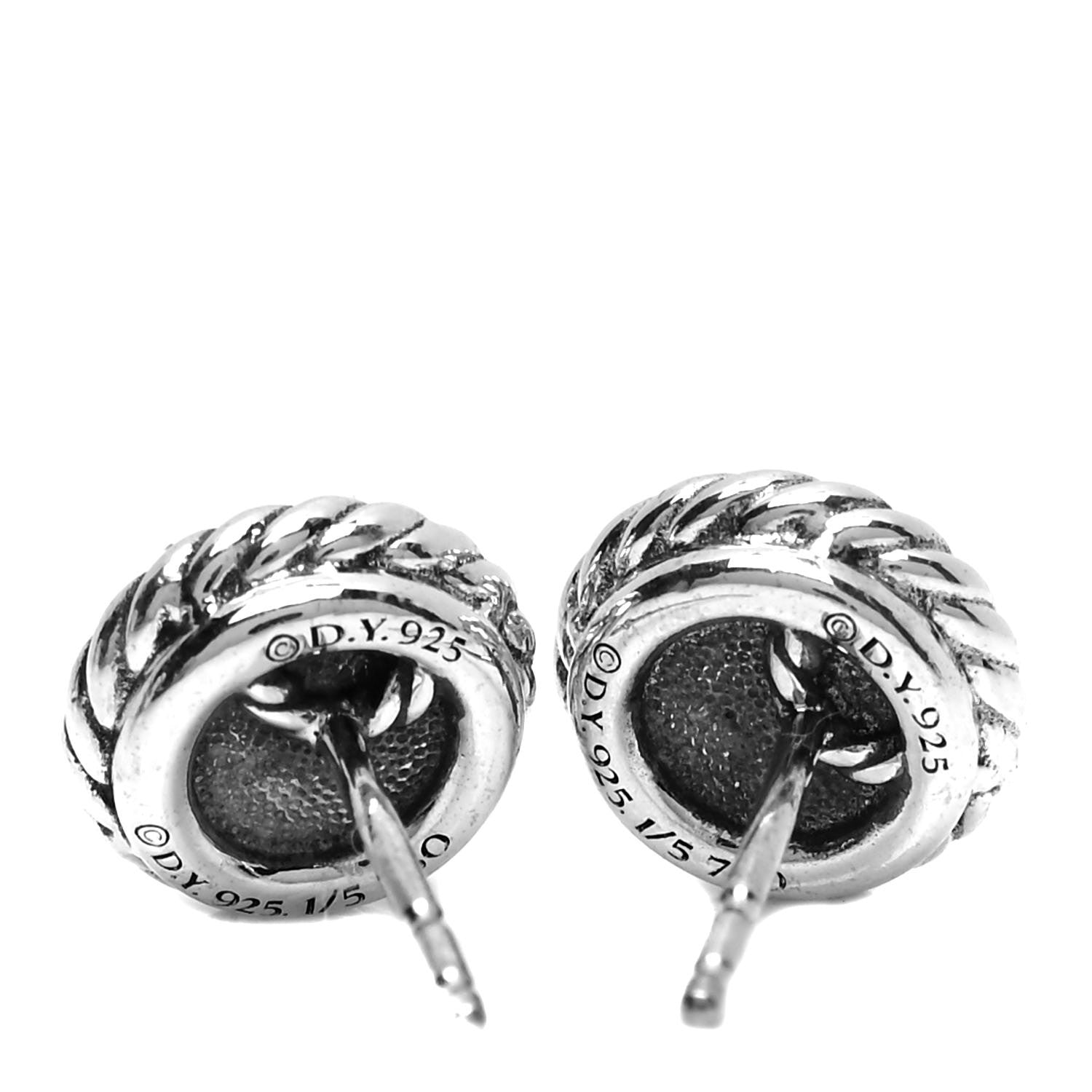 David Yurman Sterling Silver 18K Yellow Gold Chatelaine Earrings 4 of 4