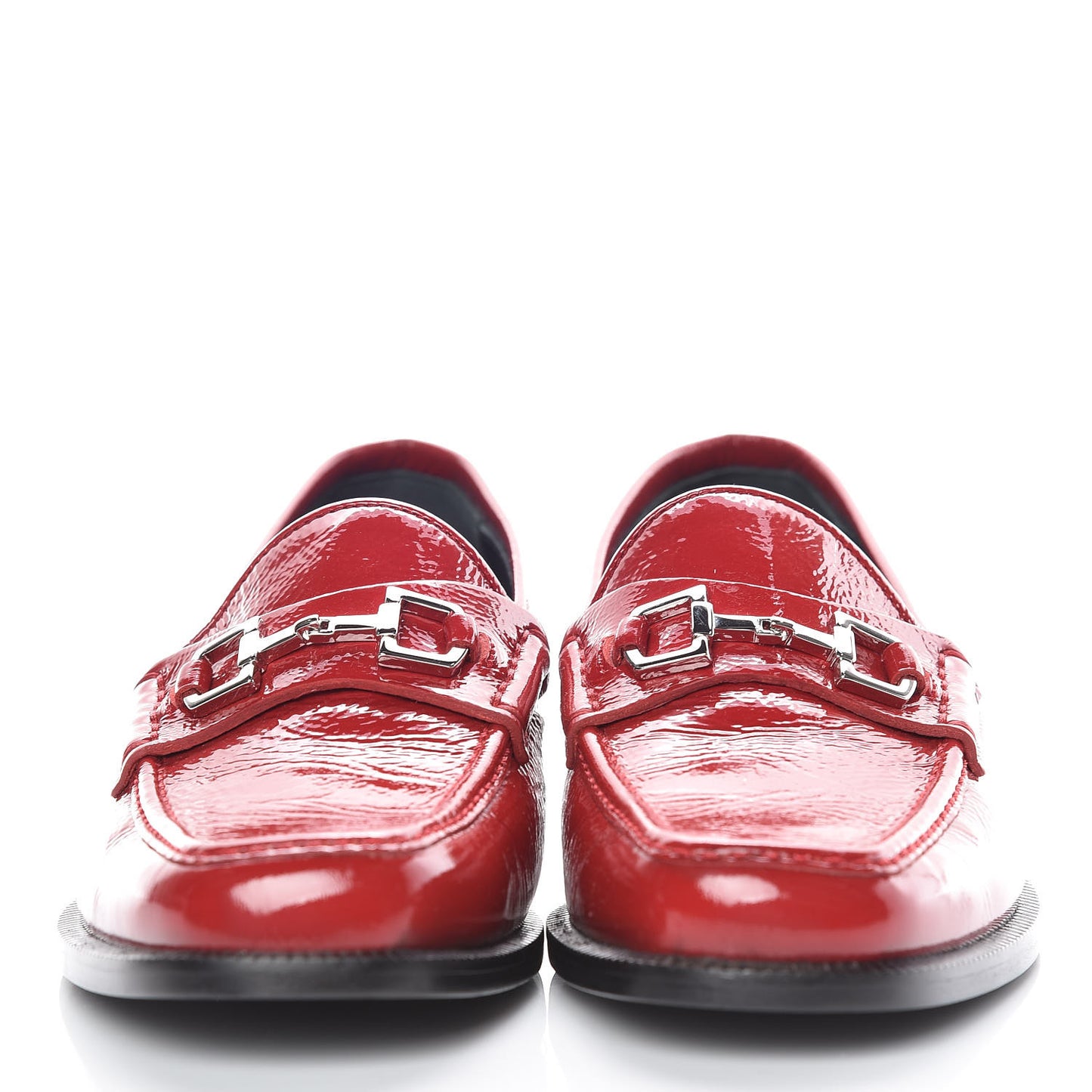 Naplack Patent Horsebit Banks Loafers 36.5 Red