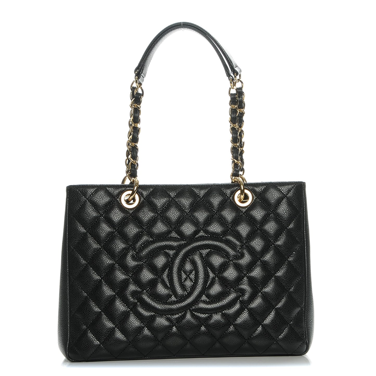Caviar Quilted Grand Shopping Tote GST Black
