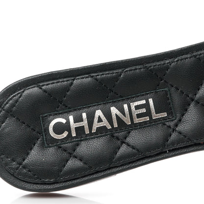 Chanel Fantasy Calfskin Pearl Cord CC Mules 38 Ivory Black 7 of 11