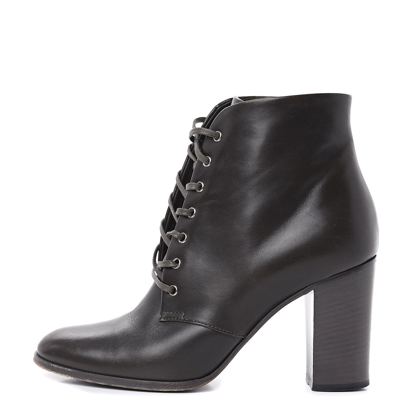 Lambskin CC Short Boots 37.5 Dark Grey