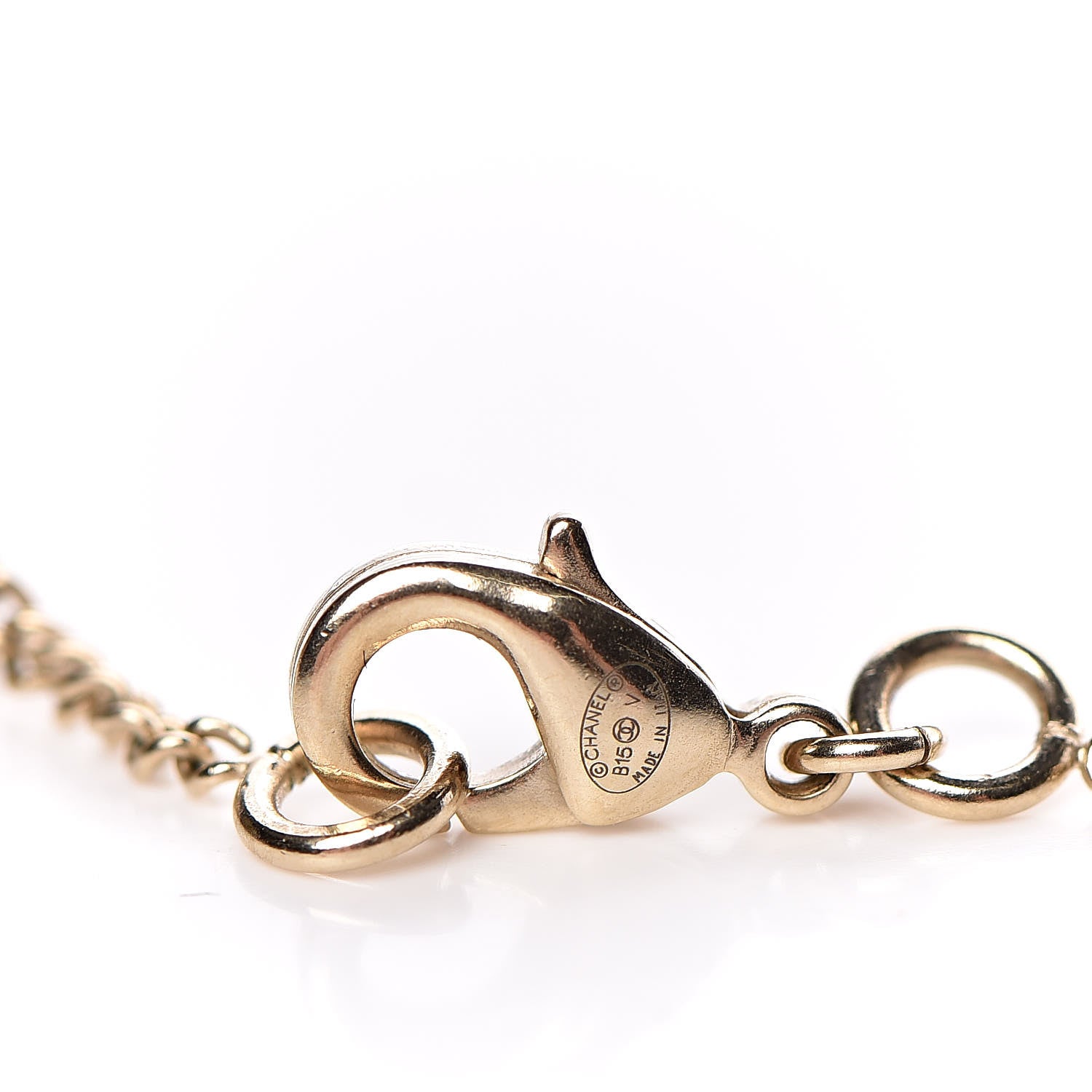 Chanel Crystal Pearl Twisted CC Drop Necklace Gold 5 of 6