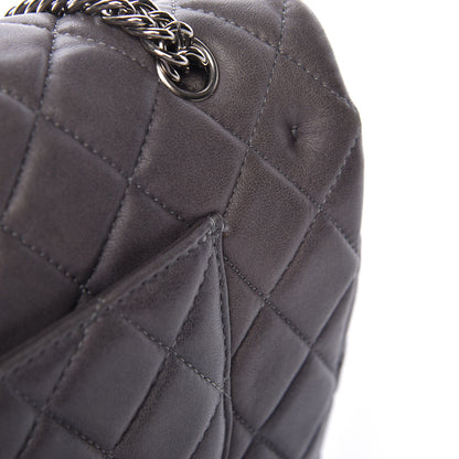 Chanel Lambskin Quilted Medium Double Flap Bijoux Chain Grey 14 of 20