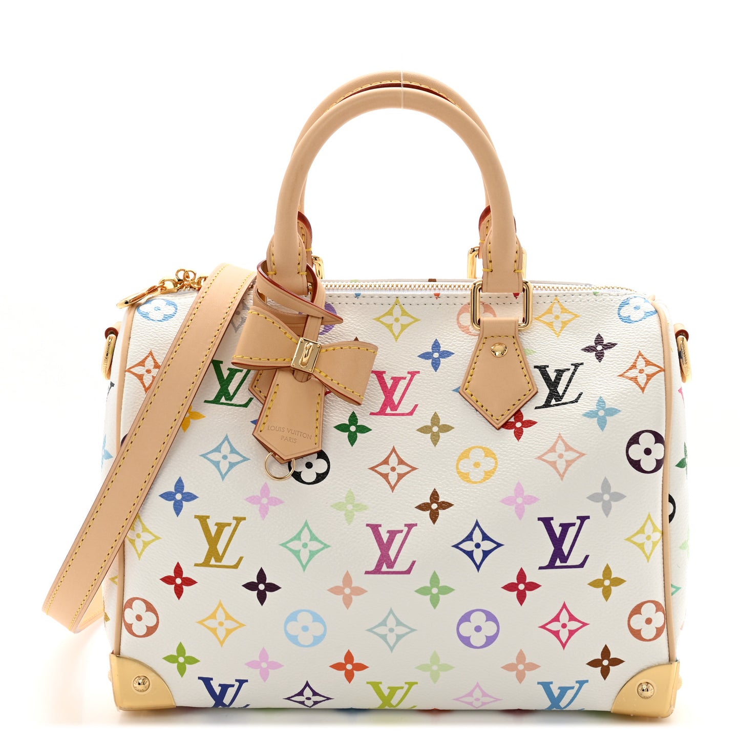 LV X TM Monogram Multicolor Speedy Bandouliere 25 White