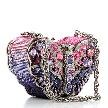 Judith Leiber Crystal Butterfly Celestrina Minaudiere Clutch Plum 2 of 13
