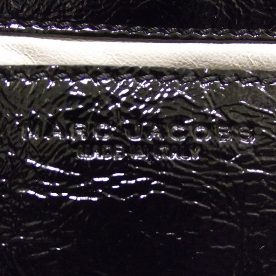 Textured Patent Chain Bag Black
