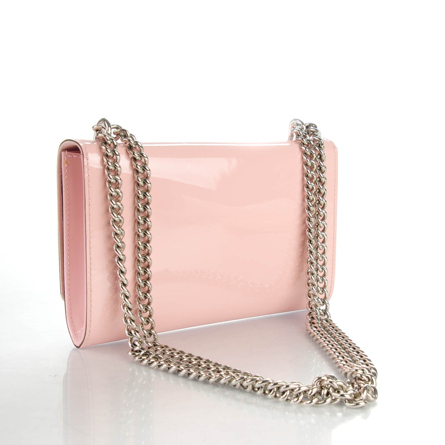 Patent Chain Louise MM Rose Ballerine