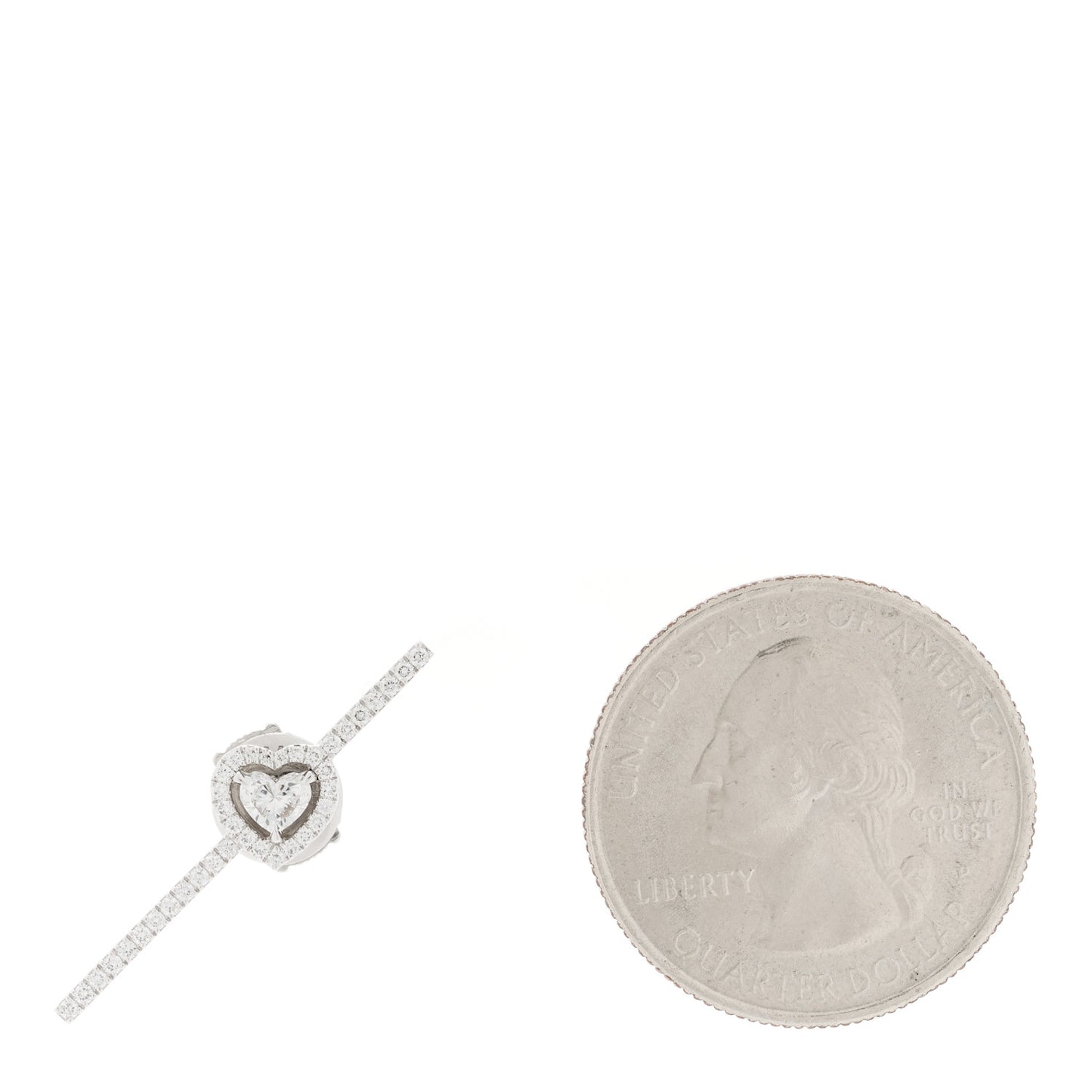 18K White Gold Diamond Joy Coeur Pave Single Earring