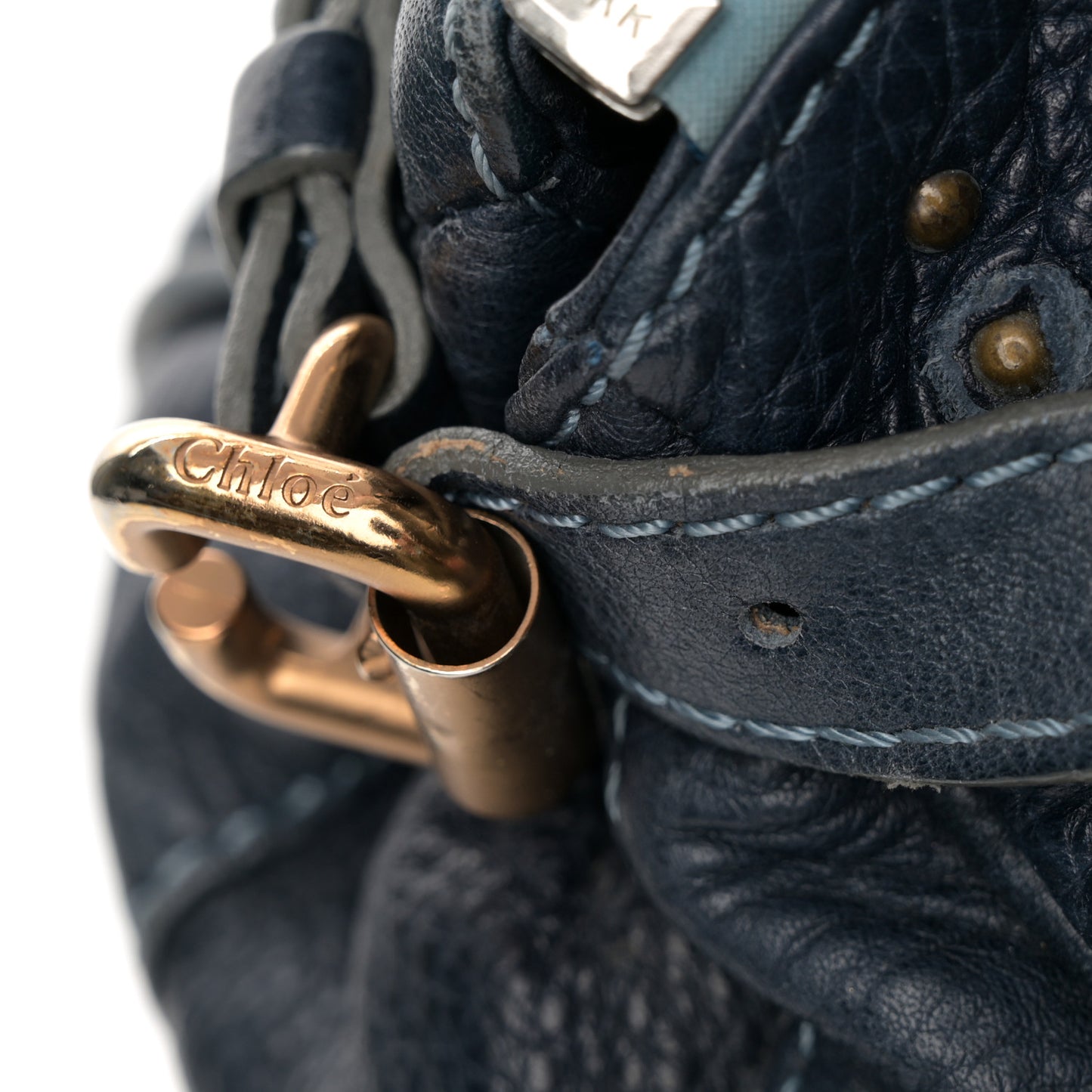 Calfskin Paddington Satchel Blue