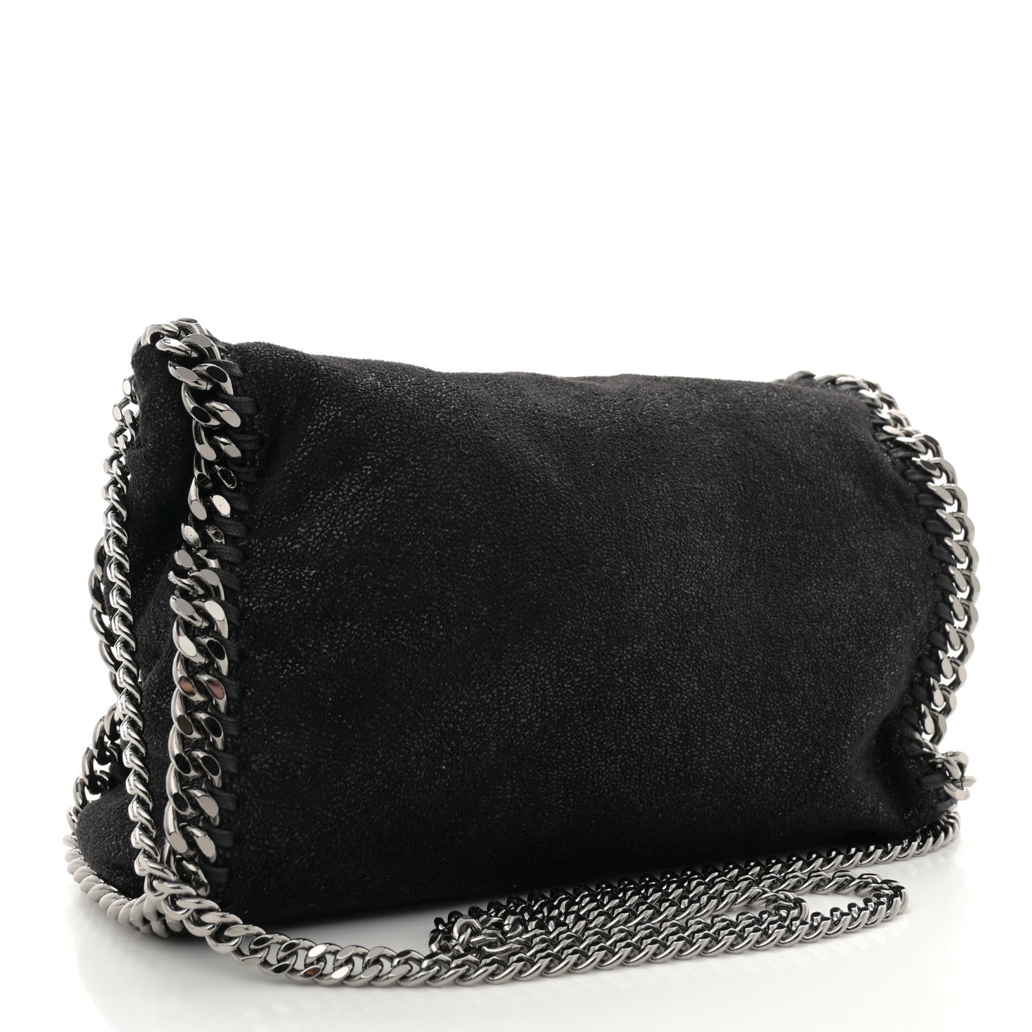 Stella McCartney Shaggy Deer Mini Falabella Fold Over Tote Black 3 of 9