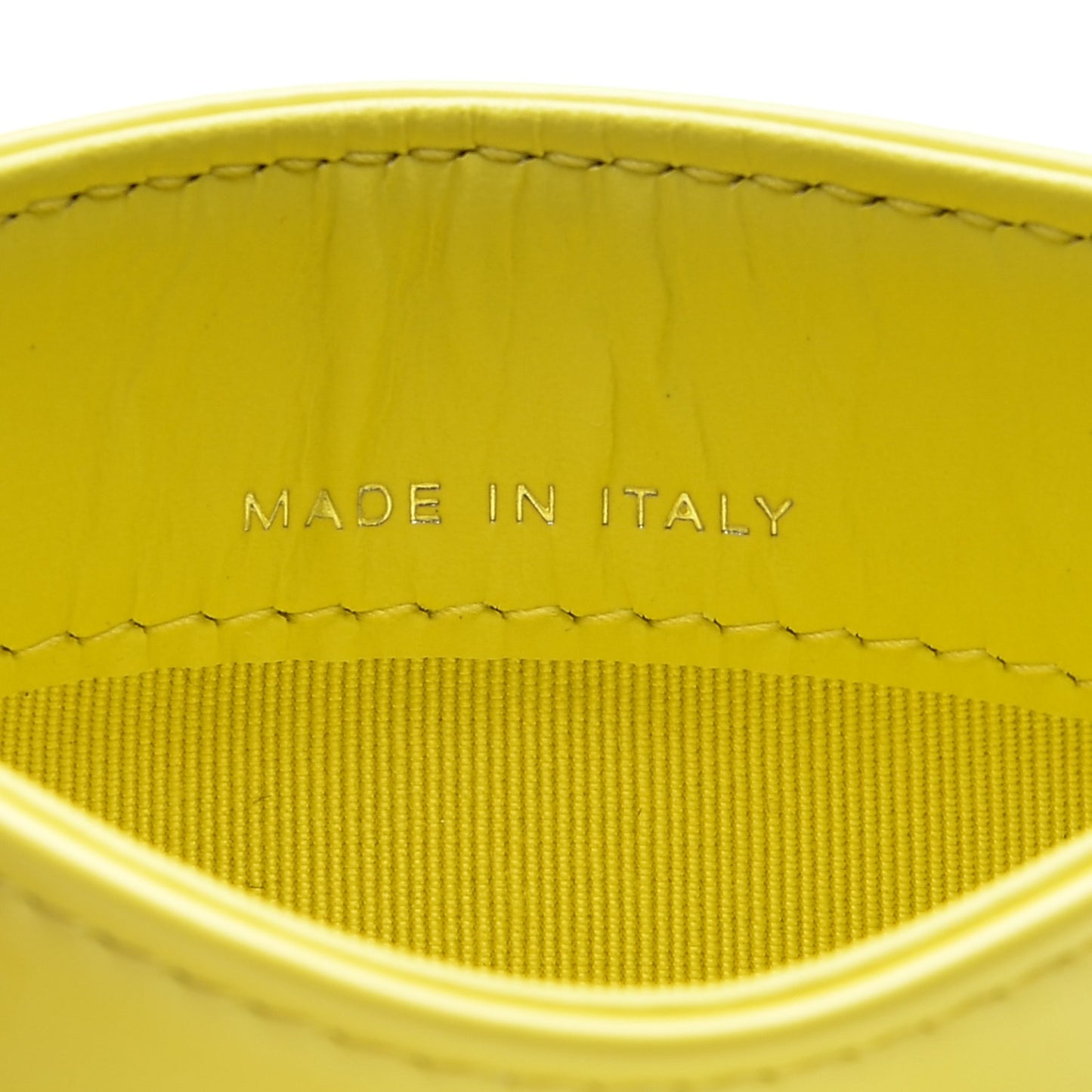 Patent Quilted Card Holder Yellow