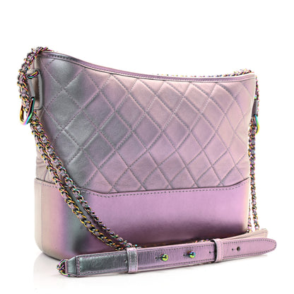 Chanel Iridescent Lambskin Calfskin Quilted Medium Gabrielle Hobo Light Purple 3 of 8
