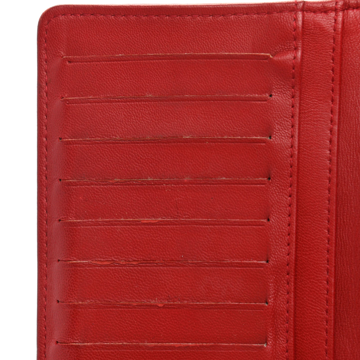 Lambskin Quilted Boy Yen Wallet Red