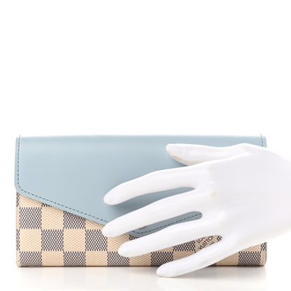 Louis Vuitton Damier Azur Sarah Wallet NM Bleu Olympe 3 of 8