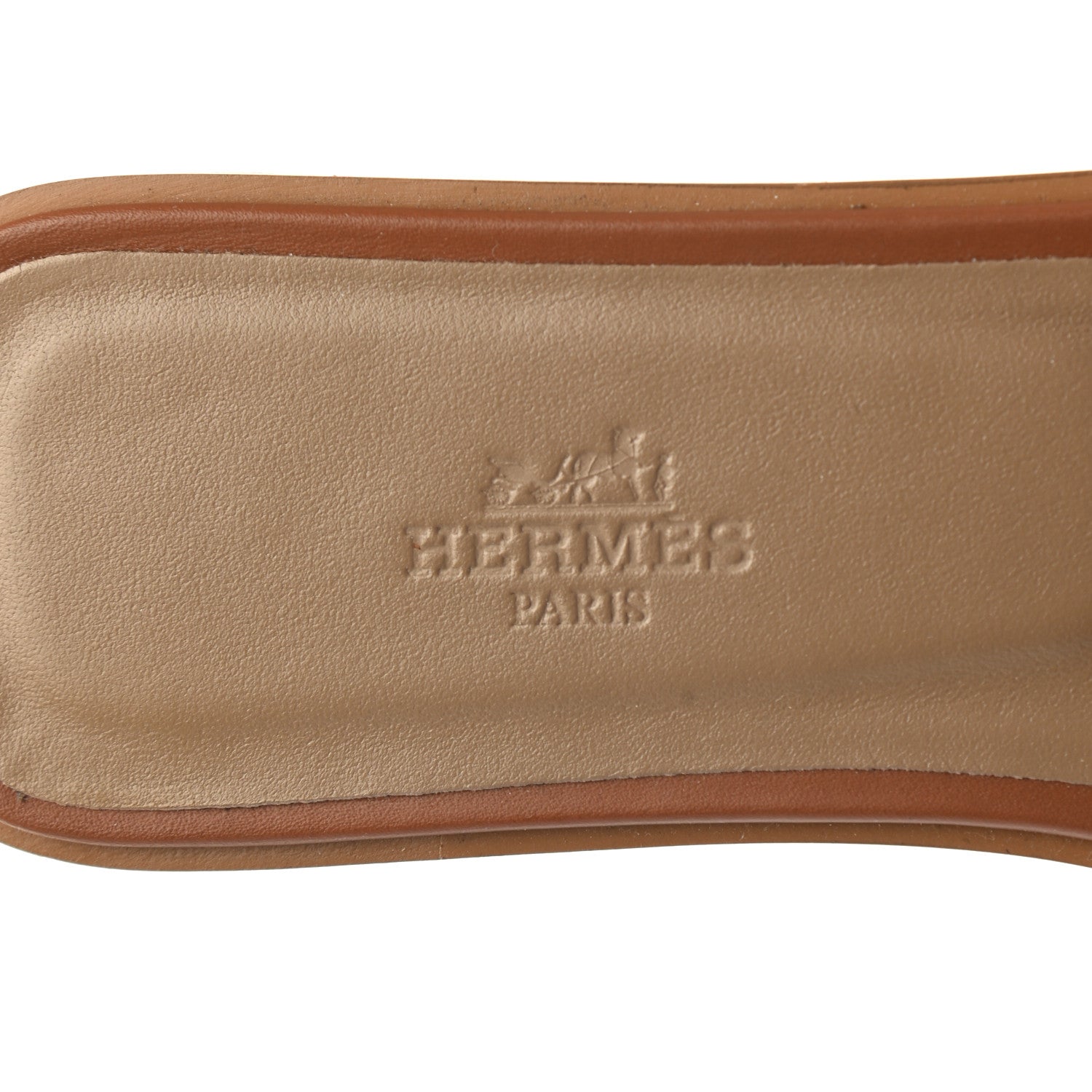 Hermes Box Calfskin Oran Sandals 37.5 Gold 7 of 9