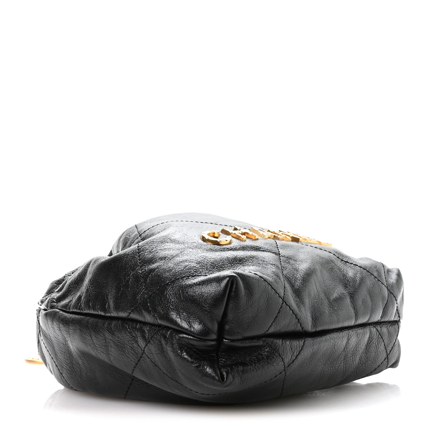 Chanel Shiny Crumpled Calfskin Quilted Pearl Mini Chanel 22 Black 4 of 10