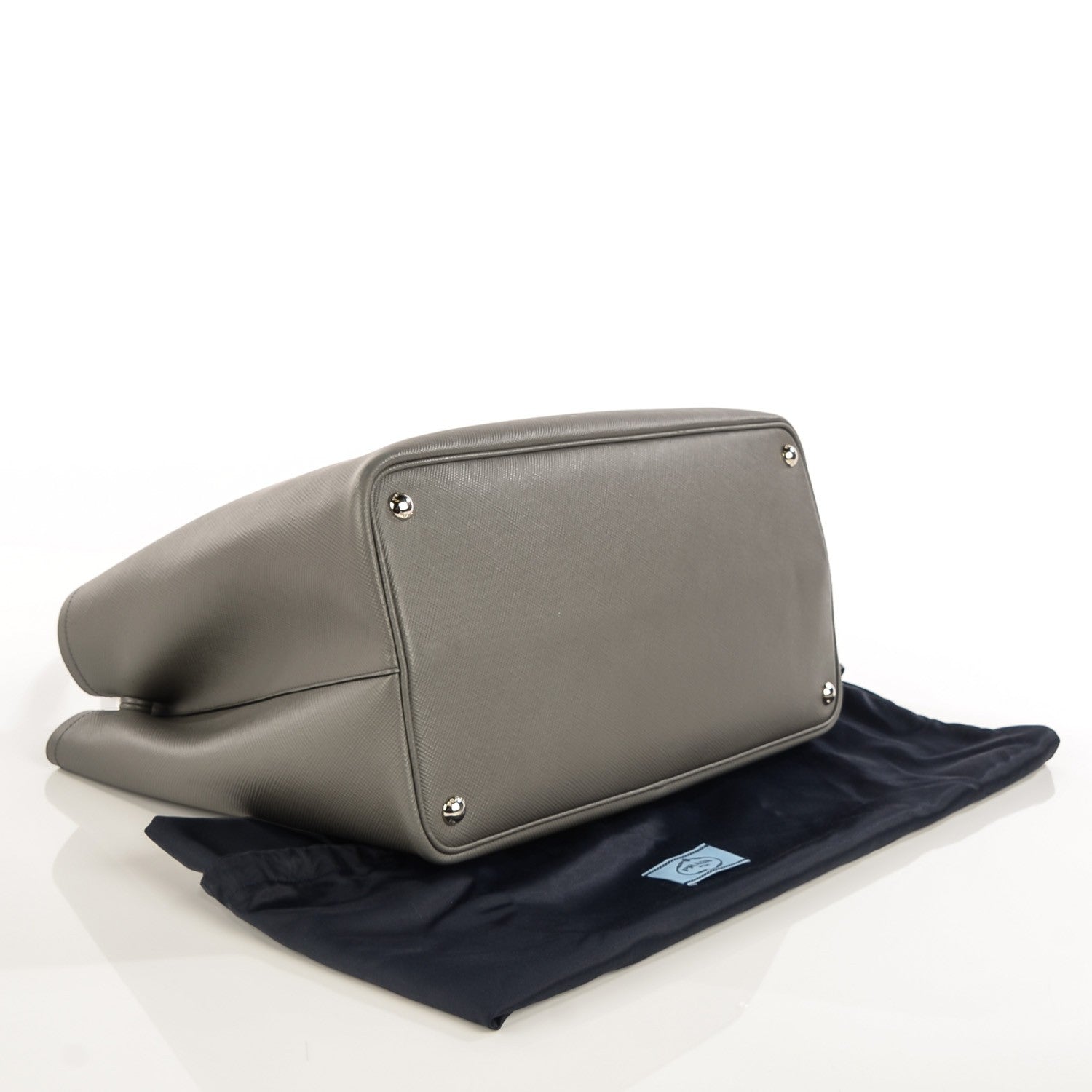 Prada Saffiano Cuir Large Double Bag Marmo 4 of 9