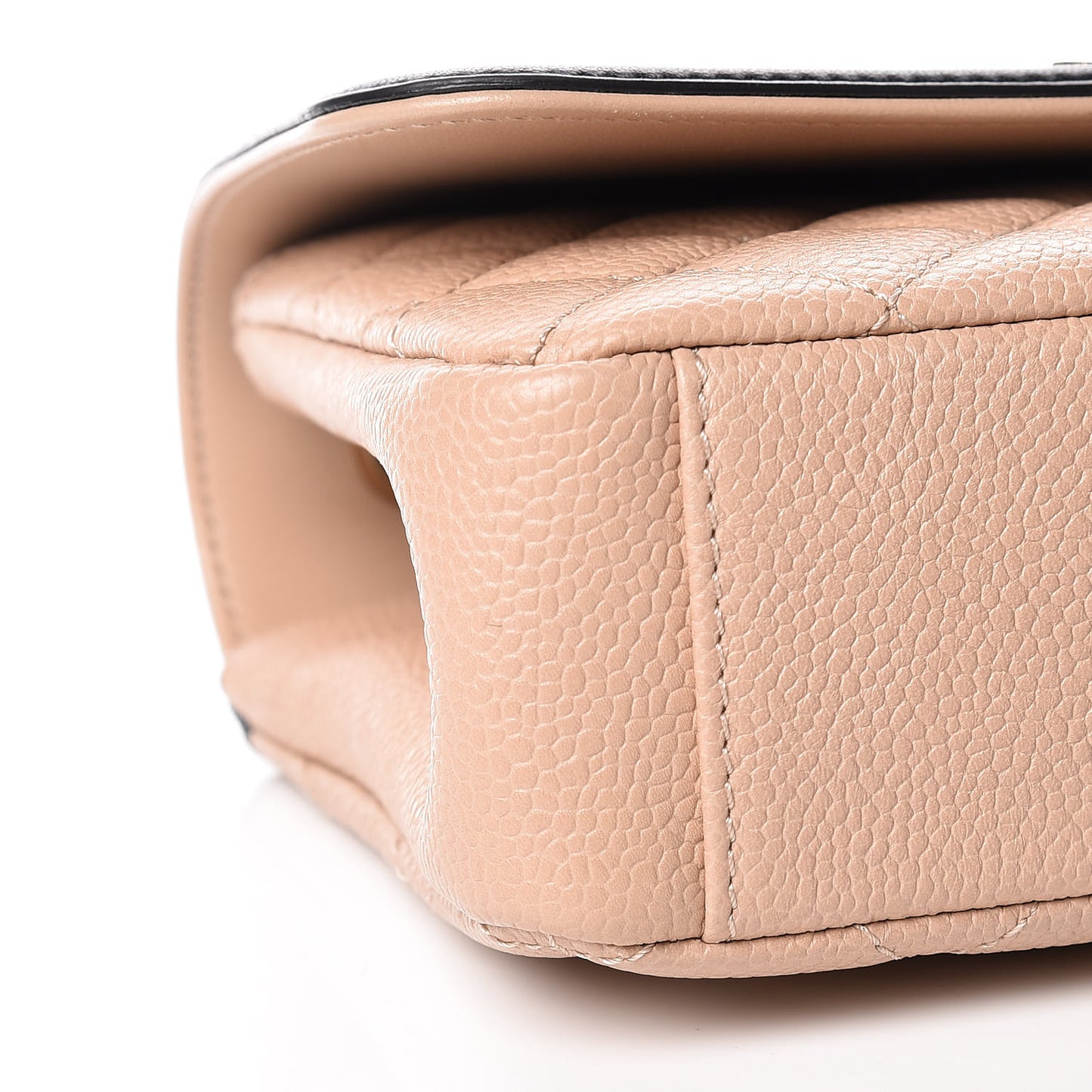 Caviar Quilted Small CC Filigree Flap Beige Black