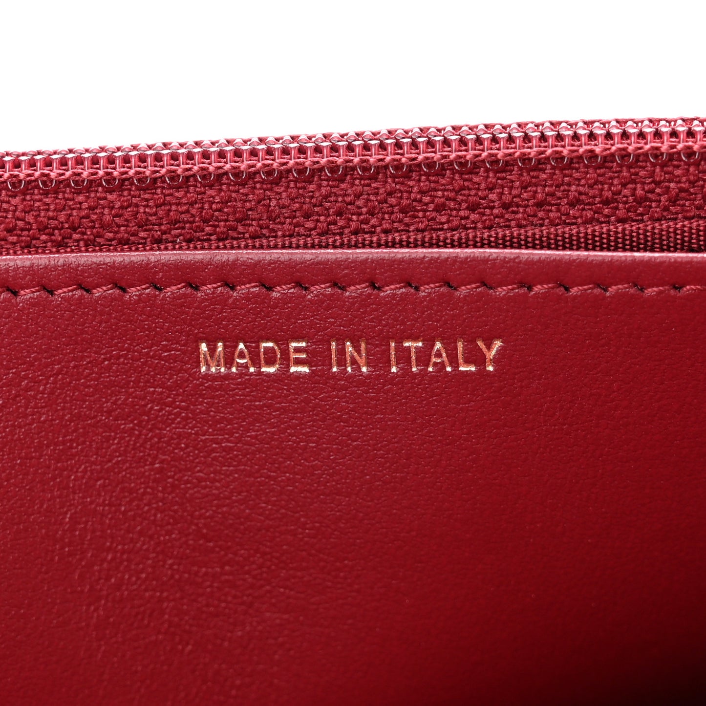 Calfskin Quilted Perfect Fit Wallet On Chain WOC Burgundy