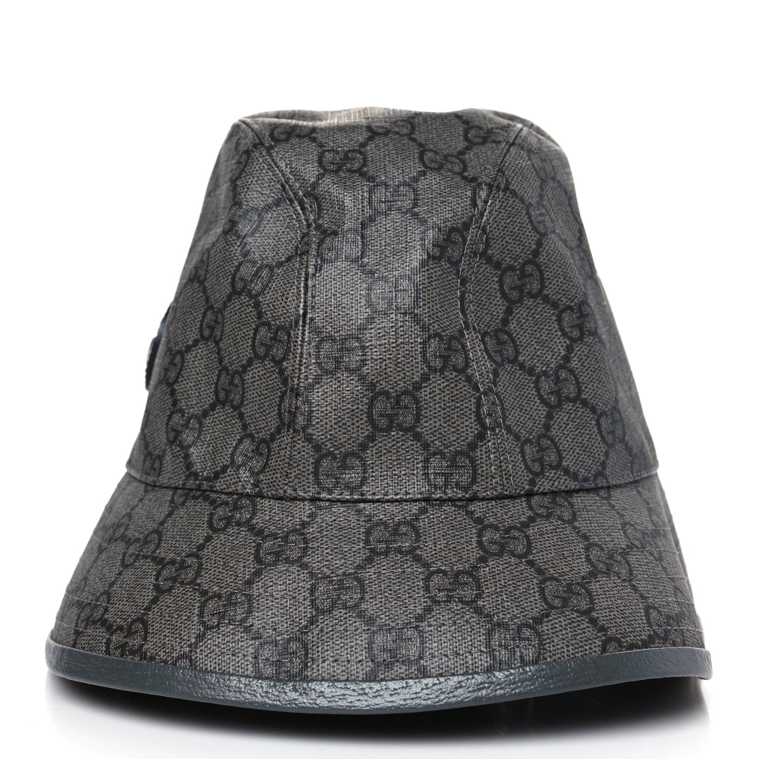 Gucci GG Supreme Monogram Textured Dollar Calfskin GG Blackie Fedora Hat M Grey Black Graphite 3 of 7