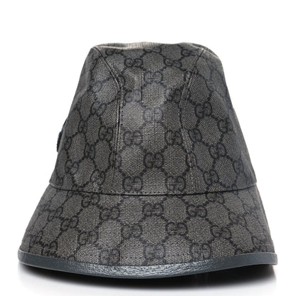 Gucci GG Supreme Monogram Textured Dollar Calfskin GG Blackie Fedora Hat M Grey Black Graphite 3 of 7