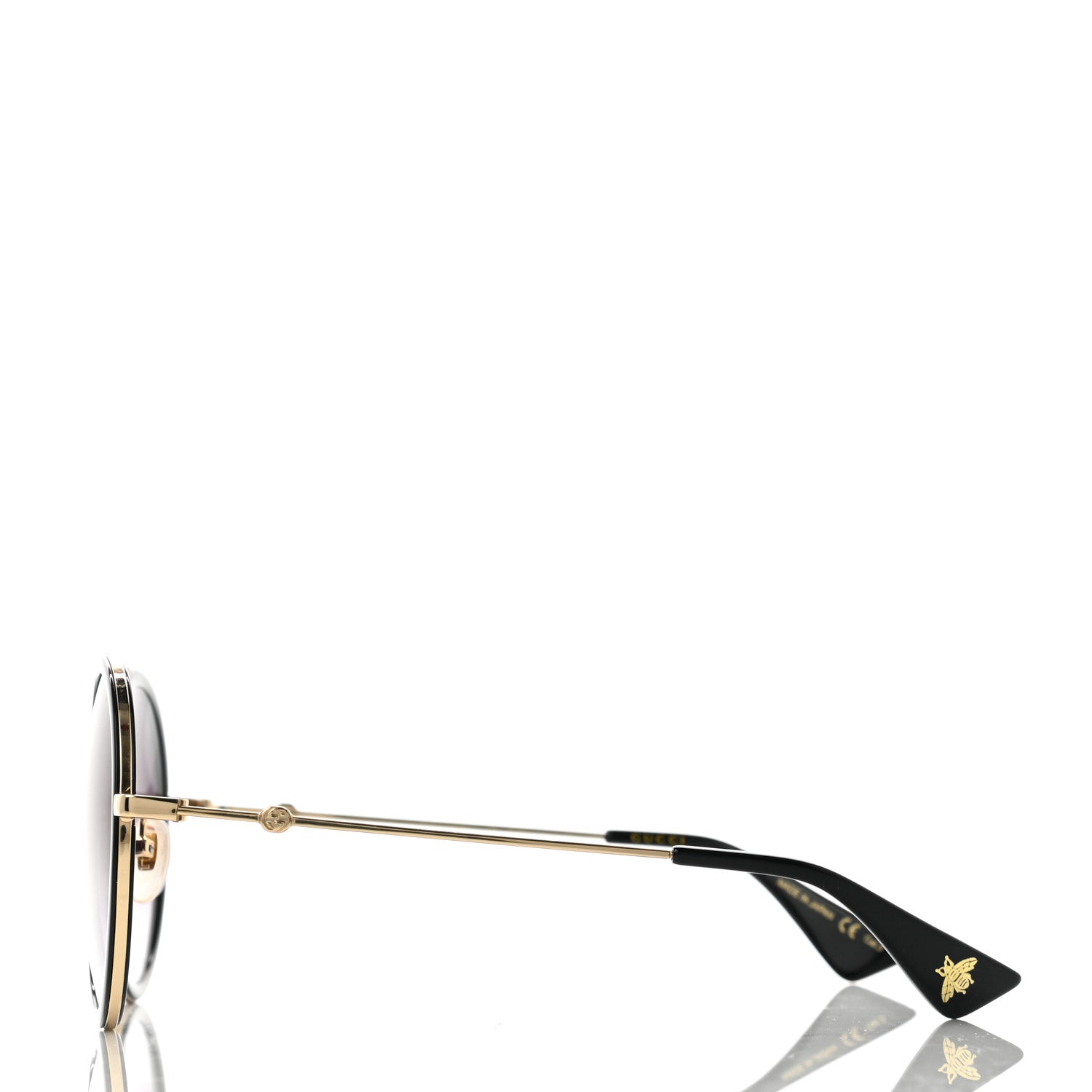 Gucci Acetate Round Frame GG0061S Sunglasses Black 3 of 7