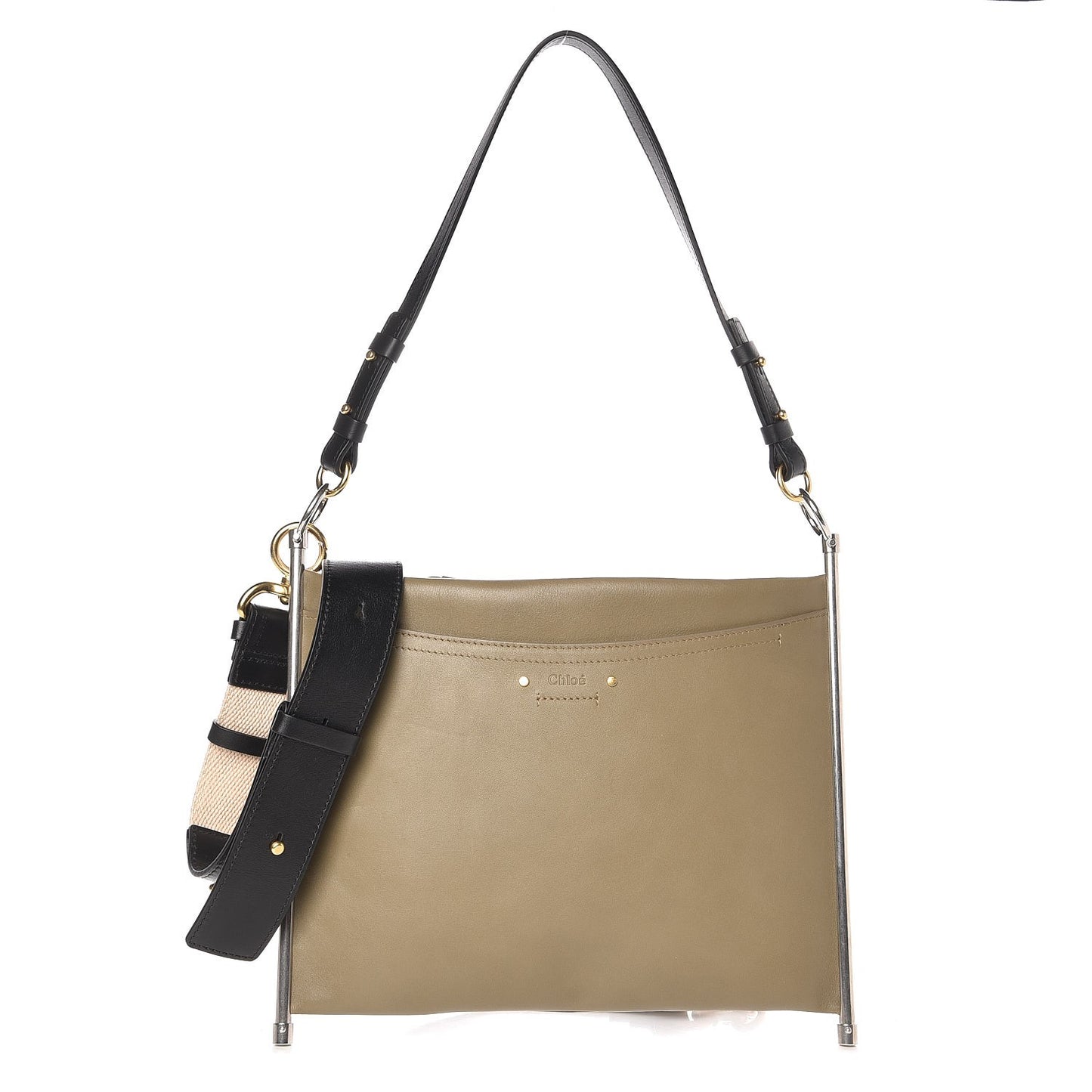 Smooth Calfskin Medium Roy Clutch Merino Grey