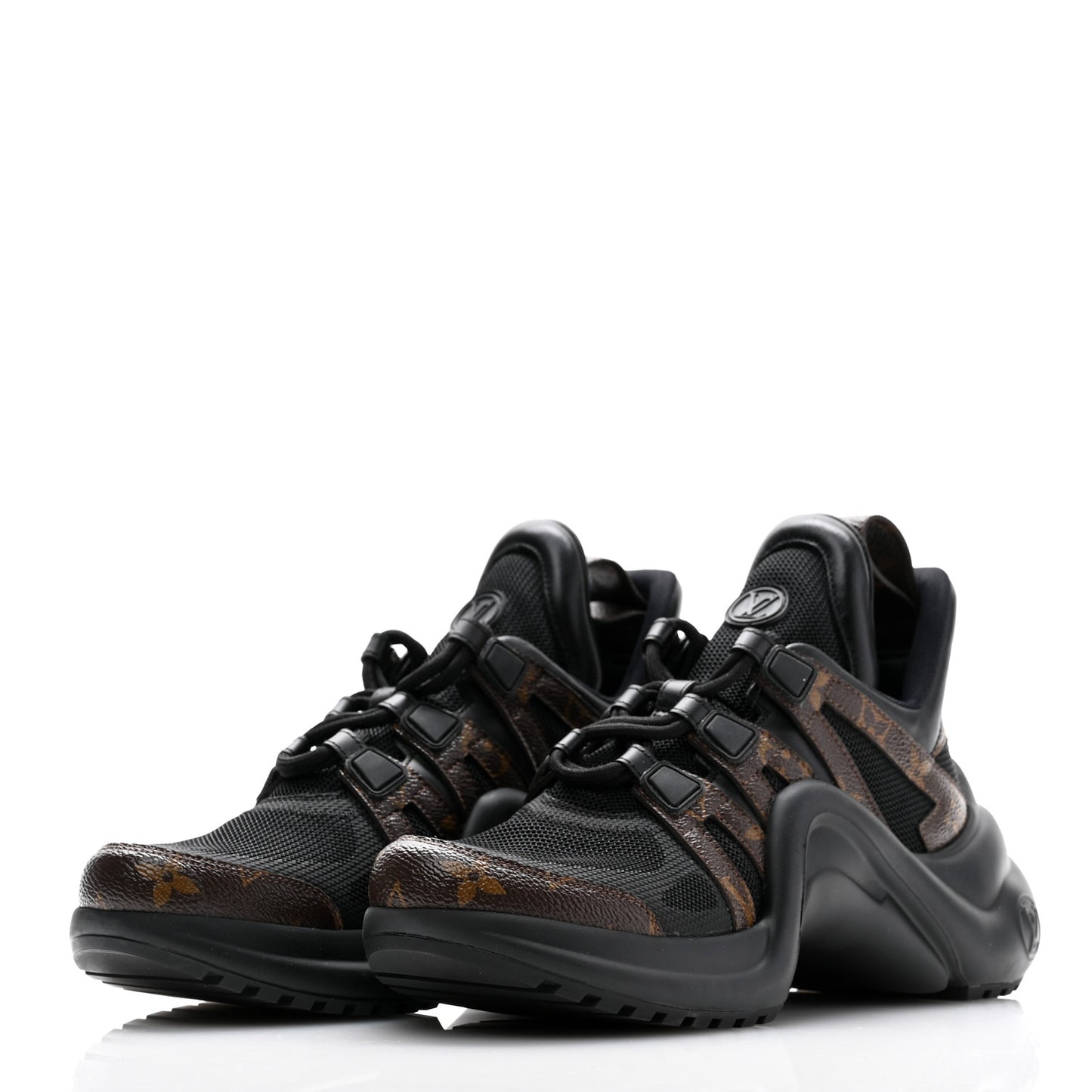 Calfskin Patent Monogram LV Archlight Sneakers 37 Black