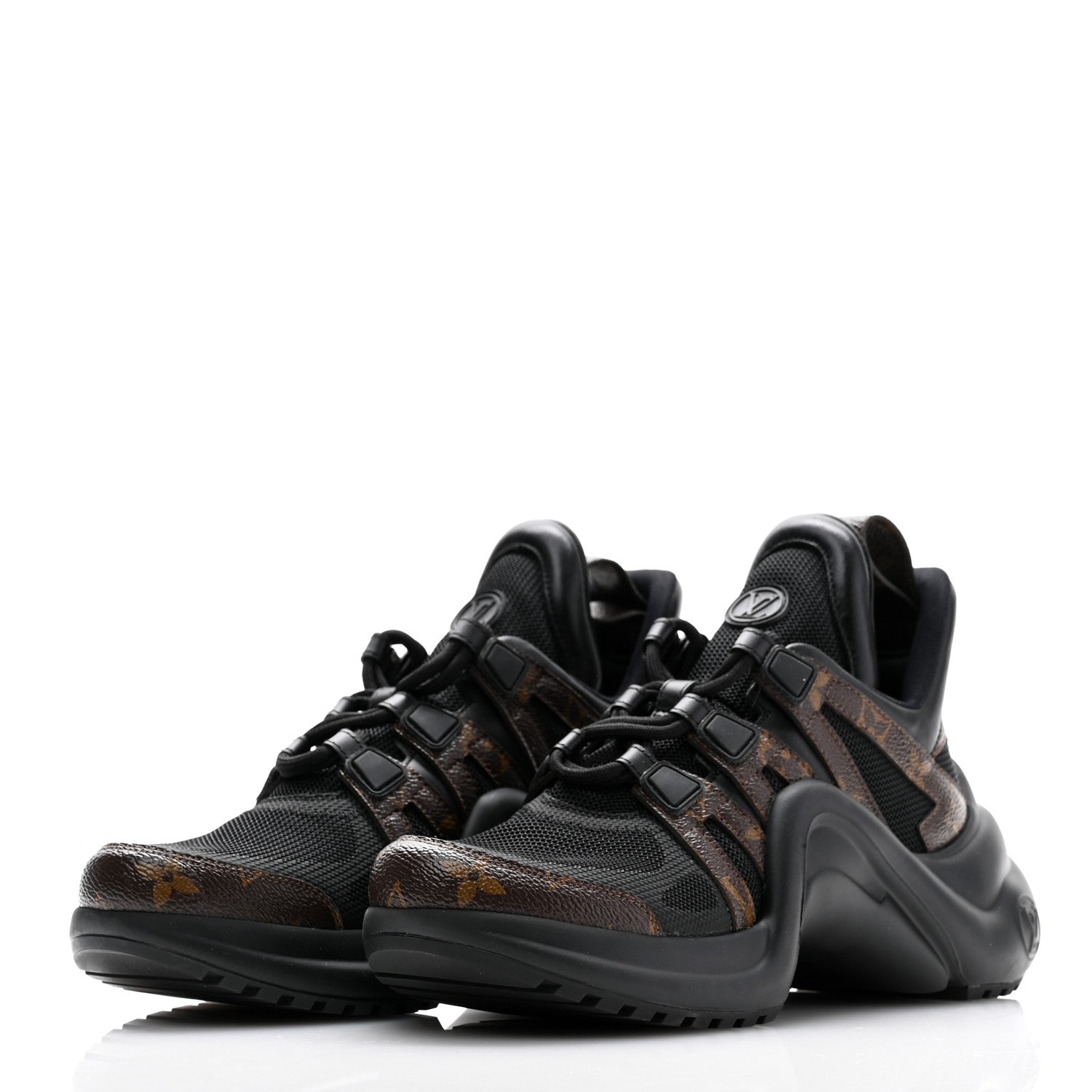 Louis Vuitton Calfskin Patent Monogram LV Archlight Sneakers 37 Black 3 of 8