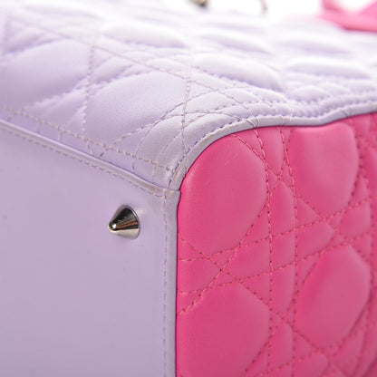 Christian Dior Lambskin Cannage Medium Bi-Color Lady Dior Pink Purple 11 of 17