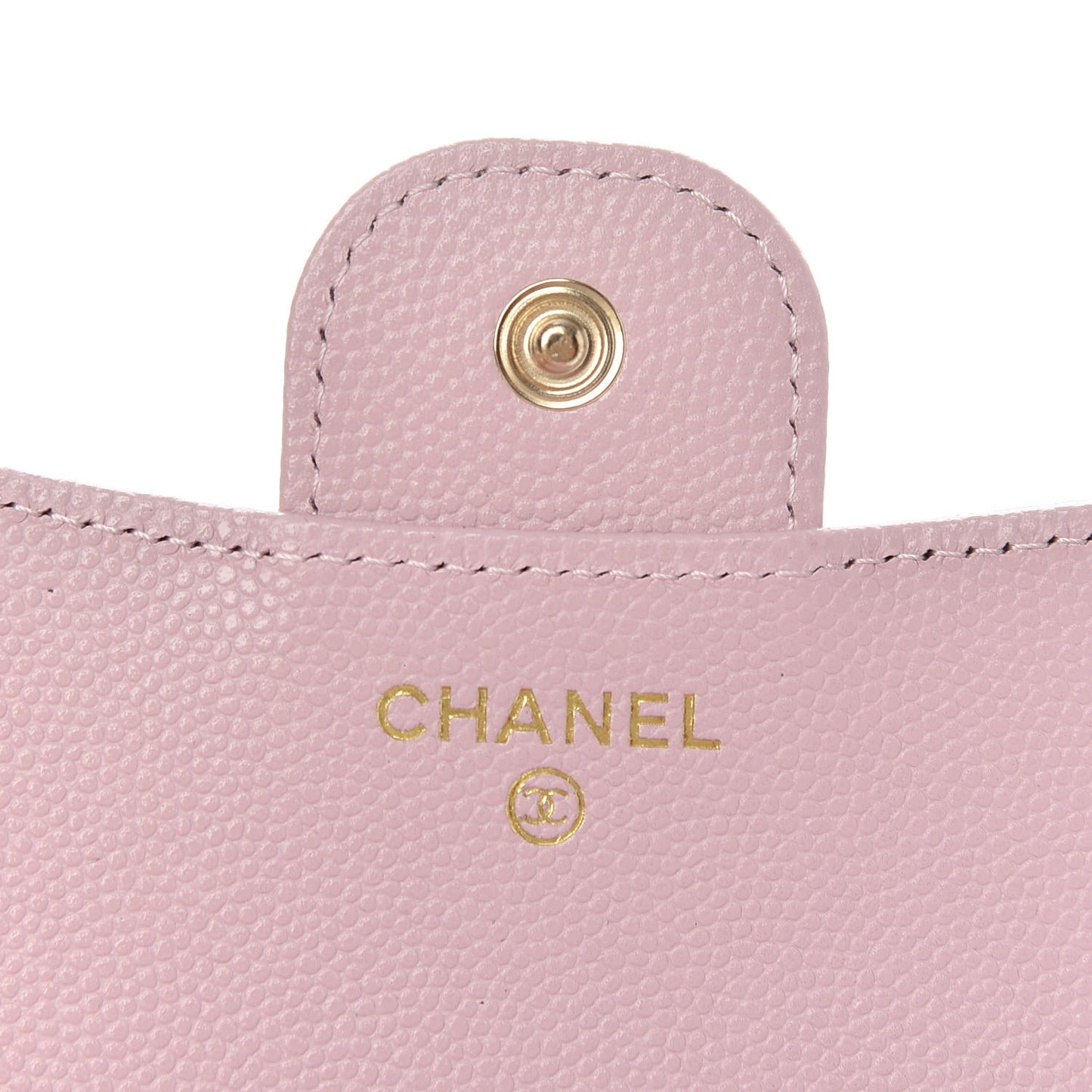 Caviar Quilted Compact Flap Wallet Light Pink