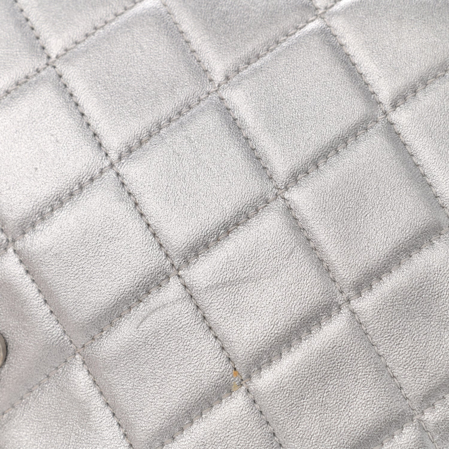 Chanel Metallic Lambskin Quilted Medium Leo Lion Flap Clutch Silver 11 of 12