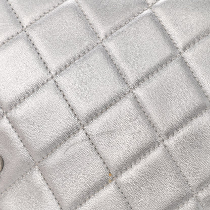 Chanel Metallic Lambskin Quilted Medium Leo Lion Flap Clutch Silver 11 of 12