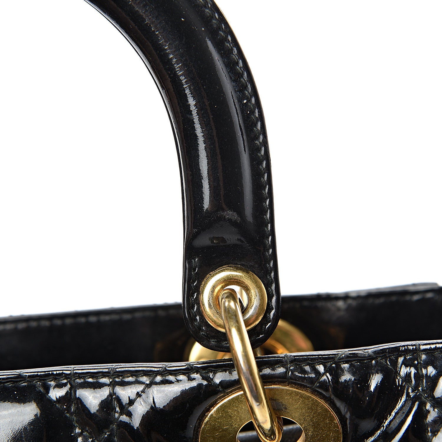 Christian Dior Patent Cannage Medium Lady Dior Black 14 of 18