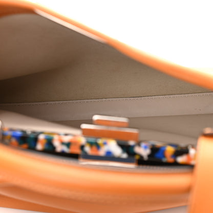 Fendi Vitello Seta Shiny Nappa Plexiglass Granite Medium Peekaboo Iconic Satchel Ginger Latte 5 of 11