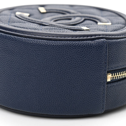 Chanel Caviar Quilted Round Filigree Crossbody Navy 10 of 10