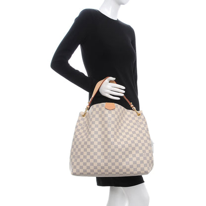 Louis Vuitton Damier Azur Graceful MM Rose Ballerine 2 of 7